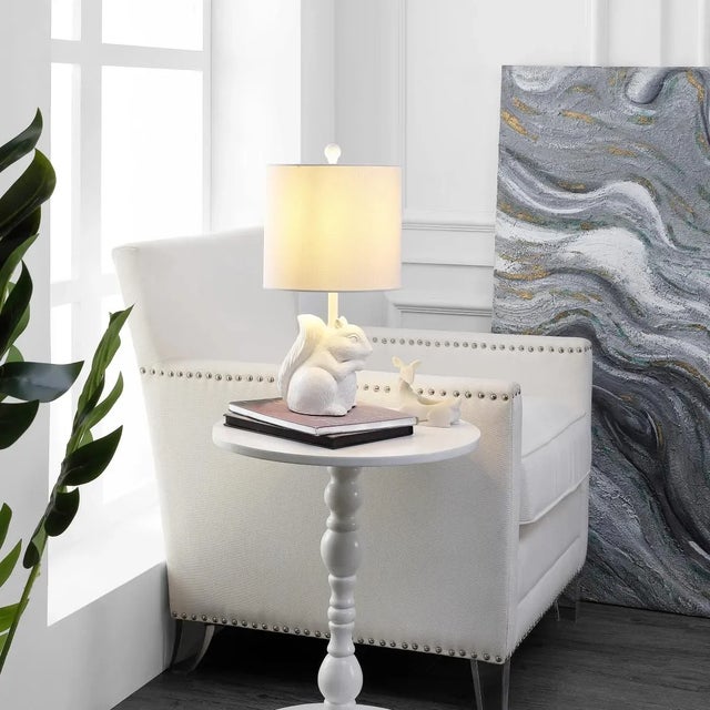 Traditional Sunny Squirrel Lamp in White For Sale - Image 3 of 4