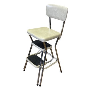 Vintage Cosco Counter Chair and Folding Step Stool For Sale