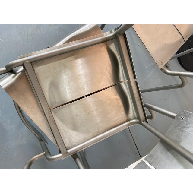 Postmodern Postmodern Architectural Stainless Steel Dining Chairs, 1980s, Set of 4 For Sale - Image 3 of 18