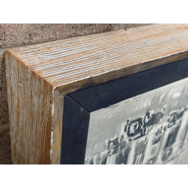 Wood Framed Signed Guy De Neyrac Rue De Rivoli Mixed Media For Sale - Image 7 of 12