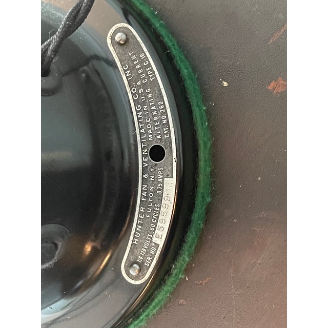 1930s Vintage Hunter Century Oscillating Metal Blade and Cast Iron Fan For Sale - Image 5 of 13