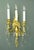 French Mid 20th Century Restored French Gold Gilded Bronze & Crystal 3 Arm Wall Sconces - a Pair For Sale - Image 3 of 13