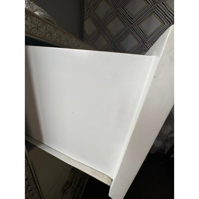 Vintage, Floral, White Lacquer Chinoiserie Tall Boy Dresser For Sale - Image 13 of 18