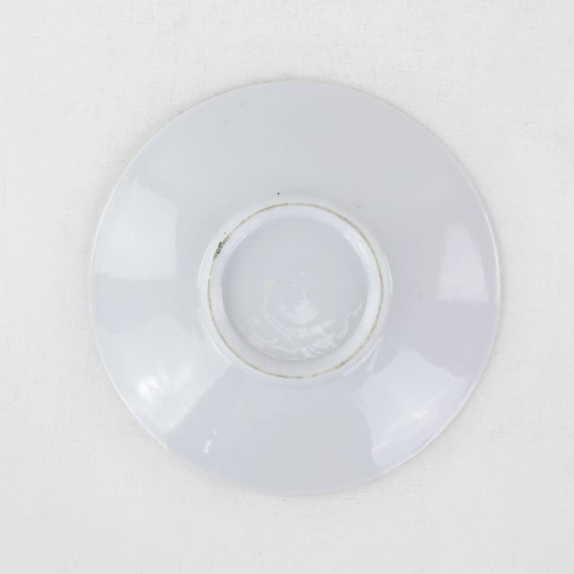 Early 20th Century Vintage Lilac and Blue Floral Saucer - Hand-Painted Porcelain Accent Plate For Sale - Image 5 of 10