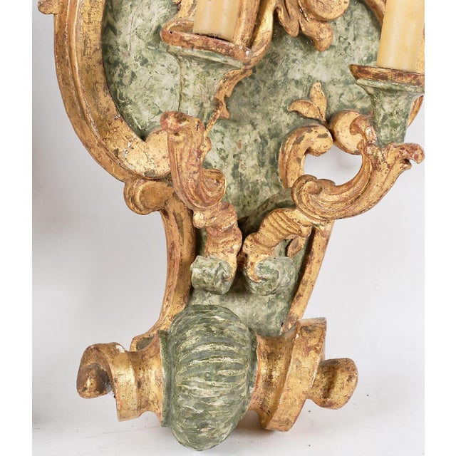 18th Century Italian Giltwood Sconces - Pair For Sale - Image 9 of 11