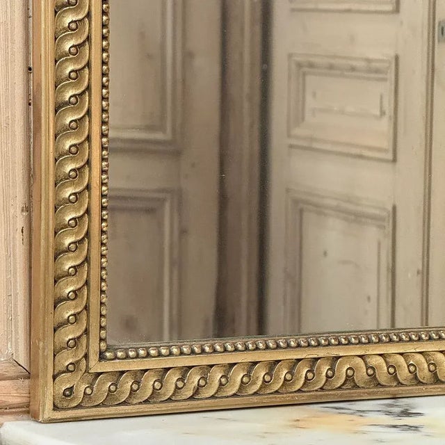 Antique French Louis XVI Gilded Trumeau Mirror For Sale - Image 13 of 16