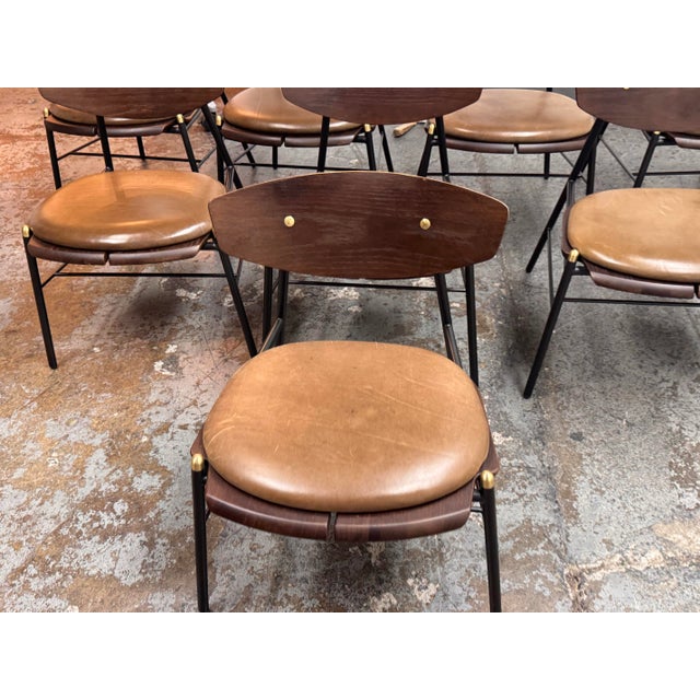 Wood District Eight Kink Leather Dining Chairs, Set of Eight For Sale - Image 7 of 12