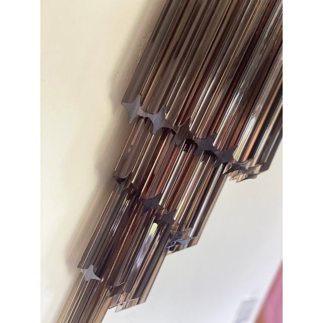 Set of Two Venetian Fumè "Quadriedro" Murano Glass Wall Sconces For Sale - Image 10 of 11