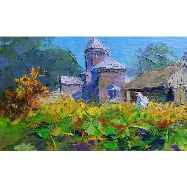 Oil Painting Village Church on a Clear Day Boris Serdyuk For Sale - Image 6 of 8