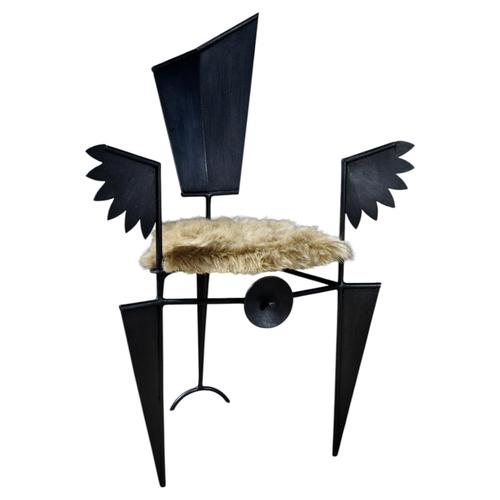 Brown Throne for the King of Birds in Steel and Synthetic Fur by Frederic Gaillard For Sale - Image 8 of 8