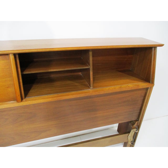Wood King Mid Century Walnut Headboard by Dixie Furniture For Sale - Image 7 of 16