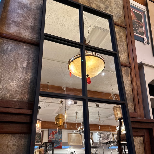 Metal Bid K Home Paned Glass Floor Mirror For Sale - Image 7 of 12