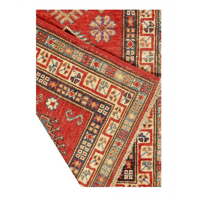 Traditional Pasargad DC Fine Hand Knotted Kazak Runner Rug For Sale - Image 3 of 3