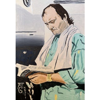 Oil Painting While Reading a Book Oleksandr Gukalov For Sale