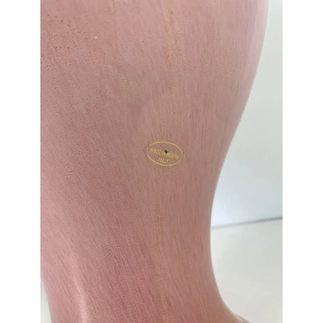 Gold Italian Powder Pink and Gold Leaf Vase in Murano Glass by Barovier & Toso, 1980s For Sale - Image 8 of 10