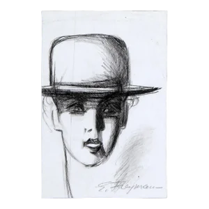 Woman in Pencil, Erik Freyman Pencil on Paper, Signed