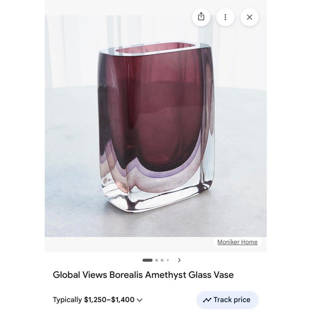 Global Views Borealis Amethyst Polish Art Glass Vase For Sale - Image 12 of 12