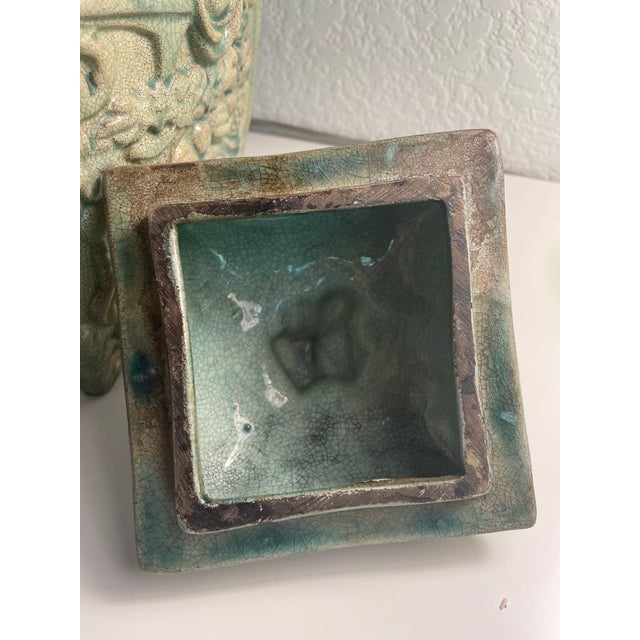Ceramic Vintage 1980s Chinese Vase With Lid For Sale - Image 7 of 9