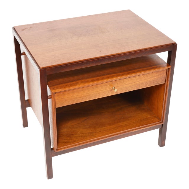 Mid Century Modern Walnut Nightstand by John Stuart For Sale