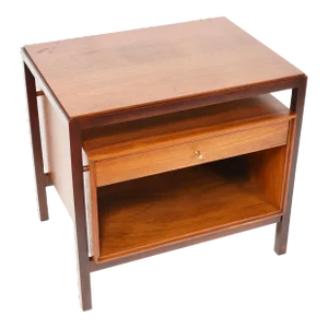 Mid Century Modern Walnut Nightstand by John Stuart