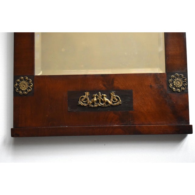 Early 19th Century Antique German Empire Neoclassical Ormolu Trumeau Mirror For Sale - Image 5 of 13