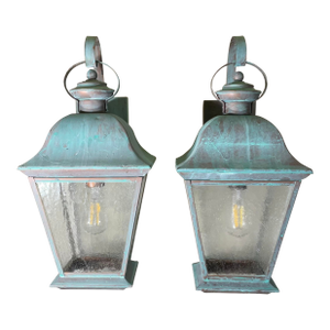 Pair of Vintage Solid Brass Lanterns - Timeless Elegance for Your Home