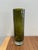 Olive Leaf Design Organic Modern Hand Cut Cylinder Vase With With Artist Mark For Sale - Image 4 of 7