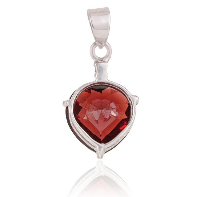 Not Yet Made - Made To Order Carat&Her Crimson Ember 4.93 Ct Trillion Cut Garnet Pendant in 925 Sterling Silver For Sale - Image 5 of 12