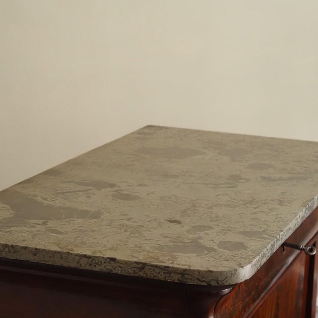 Mahogany Secretaire Desk with Marble Top and Upper Section, 1830 For Sale - Image 13 of 18