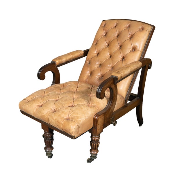George IV Mahogany Reclining Library Armchair For Sale In Boston - Image 6 of 9