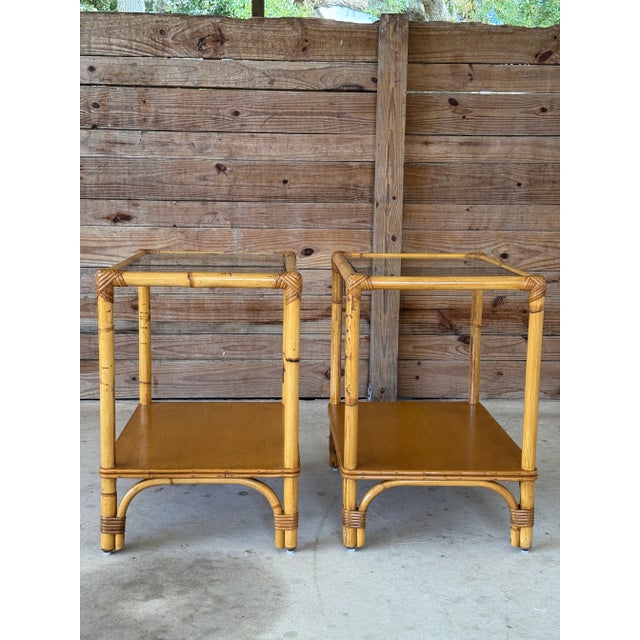 Mid-20th Century Organic Modern Restored Rattan Side Tables – Pair For Sale - Image 12 of 12
