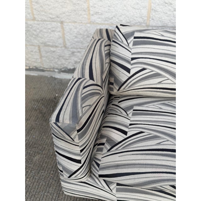 Postmodern Late 20th-Century Tuxedo Sofas With Abstract Upholstery For Sale - Image 3 of 12