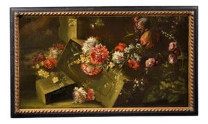 Pieter Casteels III, Floral Still Life, 1700, Oil on Canvas, Framed