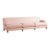 Linen Willoughby Grand Sofa: 3 Cushion Wilcox in Petal Pink, With Wooden Foot Casters For Sale
