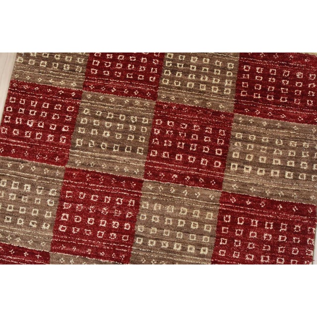 Gabbeh Runner 3’1” X 17’9” Brown Red Wool Contemporary Hand-Knotted Rug For Sale In Philadelphia - Image 6 of 13