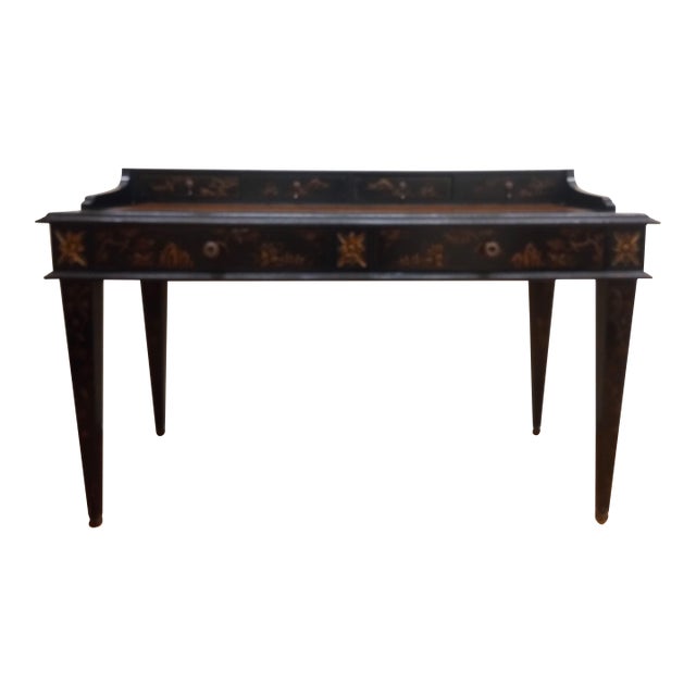 Century Furniture Monarch Collection Waxed Chinoiserie Writing Desk With Storage For Sale