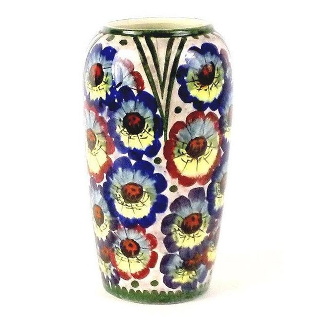 German Art Pottery Flower Vase Chairish