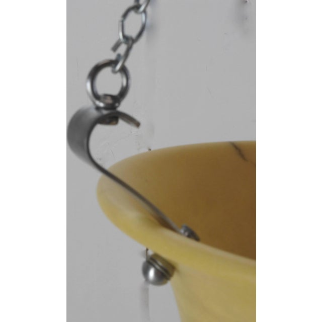 Mid-Century Modern Genuine Alabaster Pendant Light Fixture by Chapman For Sale - Image 3 of 9