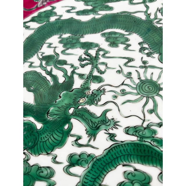 Vintage Chinoiserie Dragon Plate For Sale - Image 4 of 8