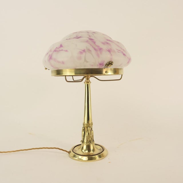 Art Nouveau Brass Table Lamp, 1930s For Sale - Image 10 of 12