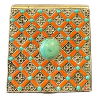 1920s Continental Silver Ladies Make Up Compact For Sale