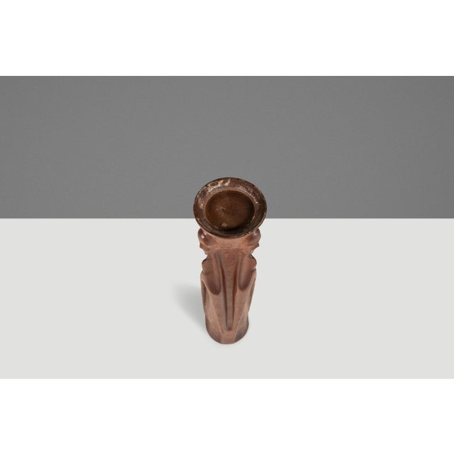 1960s Mid-Century Modern Gothic Hand-Sculpted Oversized Candle Stick Holder Carved From Solid Teak, Usa, C. 1960s For Sale - Image 5 of 14
