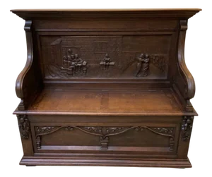 Antique Neo-Renaissance Chest Bench, 1880