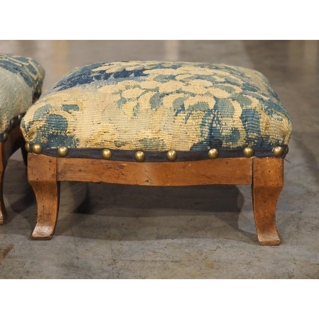Pair of 19th Century French Louis Philippe Fruitwood and Tapestry Foot Stools For Sale - Image 10 of 15