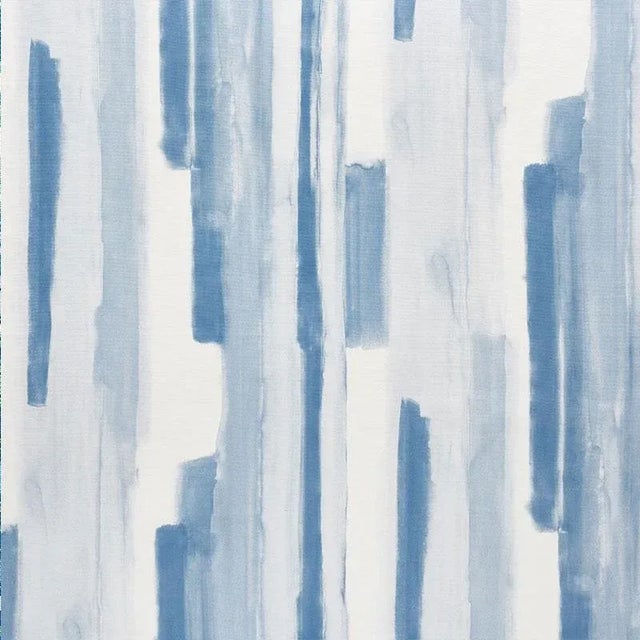 Sample - Schumacher X Miles Redd Watercolor Fabric in Blue For Sale