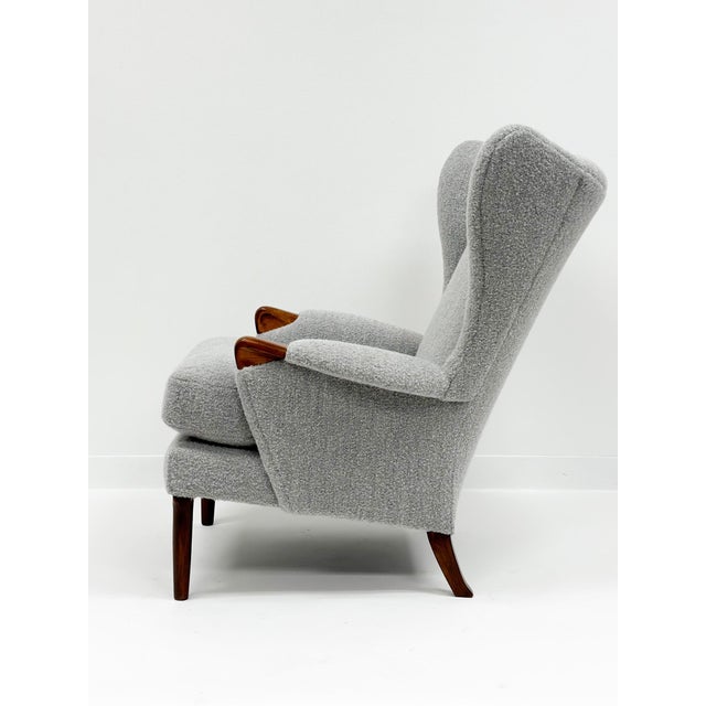 1960s 1960s Grey Parker Knoll Wing Armchair For Sale - Image 5 of 7