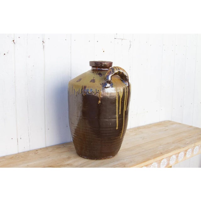 19th Century Antique Spanish Glazed Wine Jug For Sale - Image 5 of 9