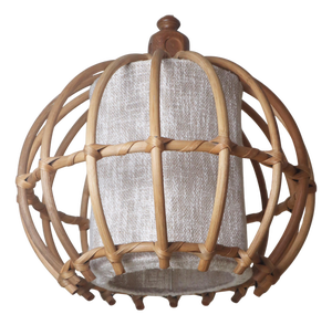 Large Bamboo Globe Pendant Lamp, Italy, 1970s