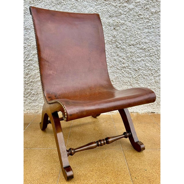 1950s Set of Spanish Oak Side Chairs by Pierre Lottier for Valenti, 1950s For Sale - Image 5 of 17