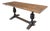Early 20th Century English Solid Oak Refectory Table With H-Stretcher Base and Bulbous Turned Legs For Sale